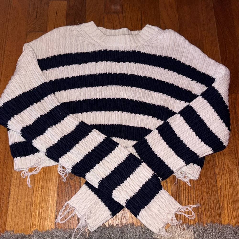 Cropped Sweater, Striped Sweater, Zara Sweater